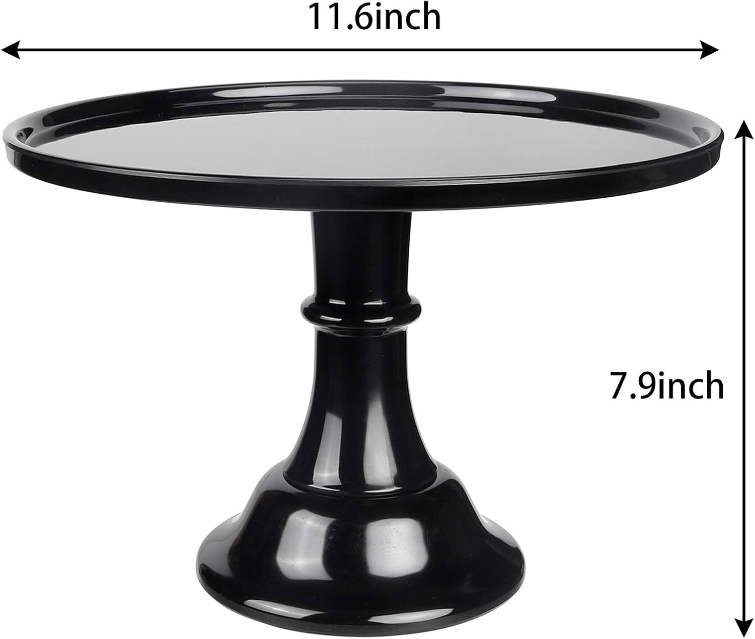 round Cake Stand Black 11" Melamine Cake Display Stand Dessert Cupcake Display Tray for Holiday,Graduation,Wedding,Birthday,Party,Baby Shower,Anniversary,Ceremony,Christmas
