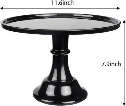 round Cake Stand Black 11" Melamine Cake Display Stand Dessert Cupcake Display Tray for Holiday,Graduation,Wedding,Birthday,Party,Baby Shower,Anniversary,Ceremony,Christmas