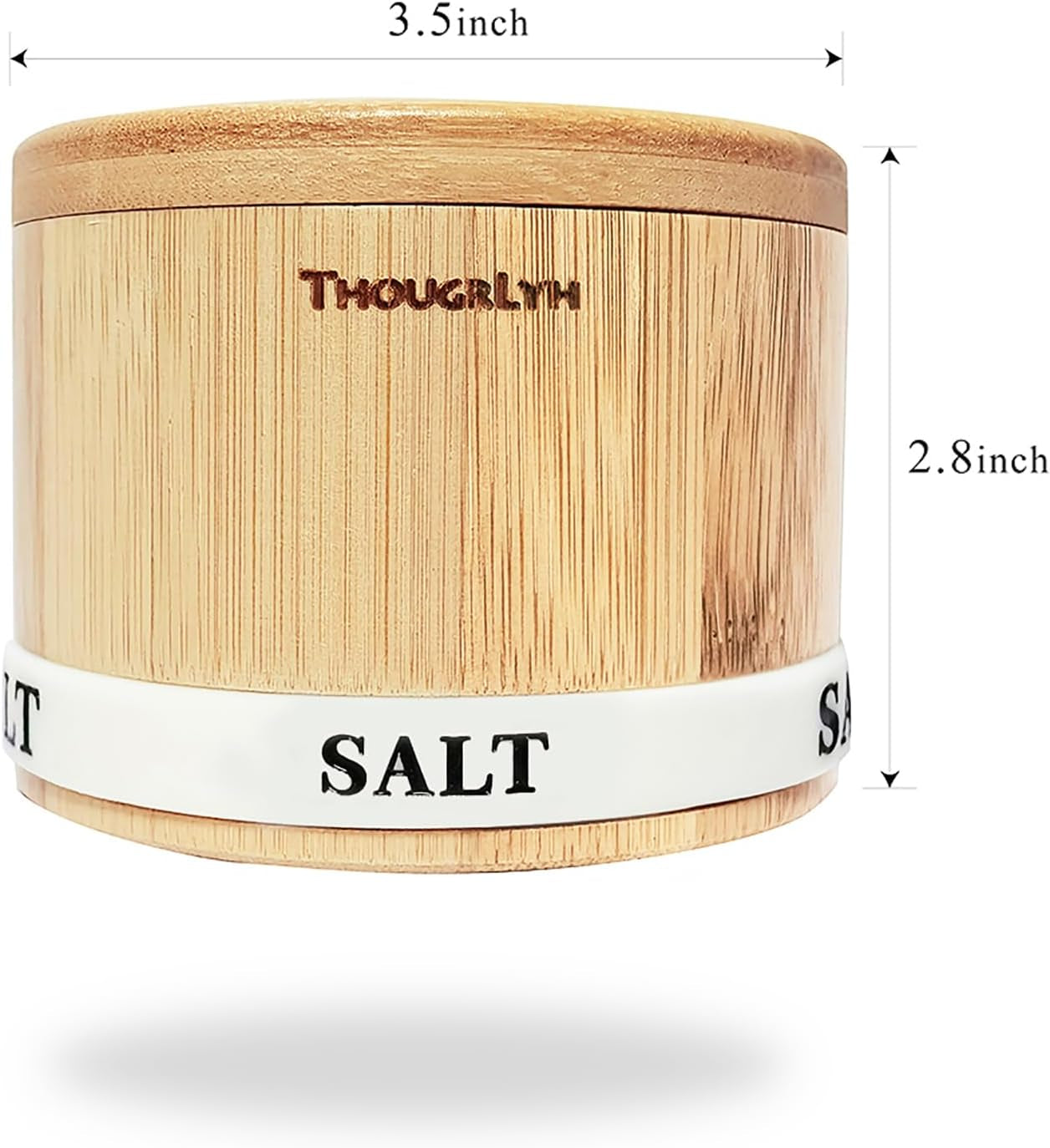 Salt and Pepper Bowls Bamboo Pepper Salt Box with Swivel Lid and Spoon 2 Piece Set Salt and Pepper Cellar to Easily Open and Seal with 2 Spoon Storage Spice Pepper Salt Container